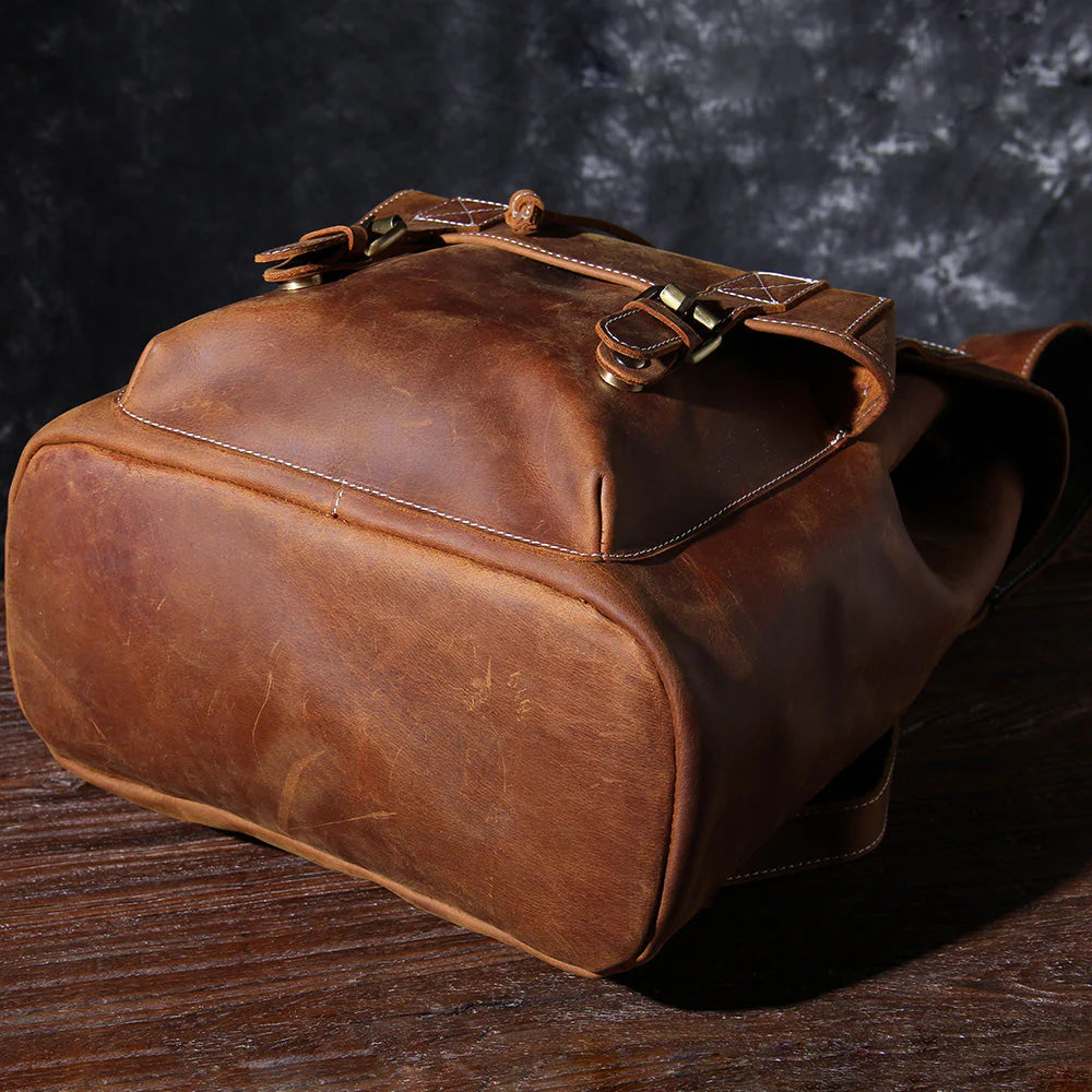 Leder Knapsack Rucksack 19L Kalvenor – Vintage Rucksack Aus Leder